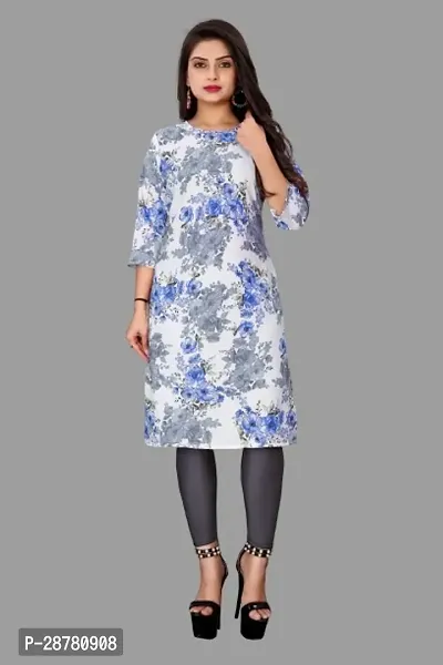 Stylish White Crepe Kurta For Women