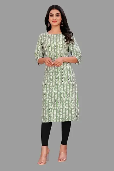 Stylish Crepe Printed Straight Kurta