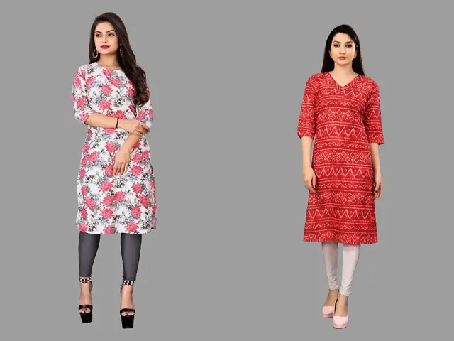 Stylish Crepe Kurta For Women Pack Of 2