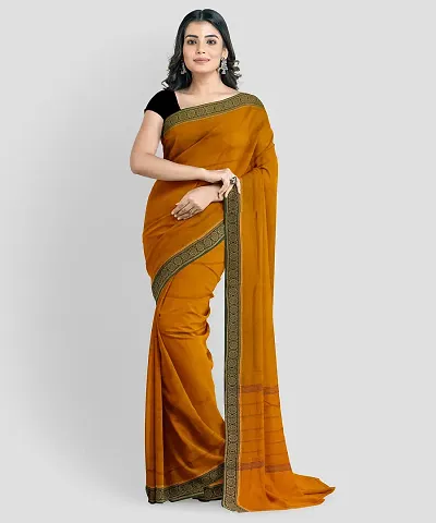 Stylish Pure Silk Self Pattern Saree with Blouse piece For Women