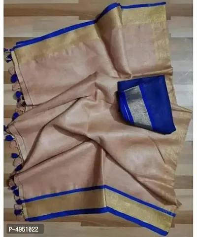 Beautiful Linen Cotton Saree with Blouse piece