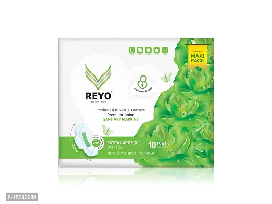 Reyo anion sanitary napkins - Maxi(290mm) - 10 Pieces/Pack - Pack of 03