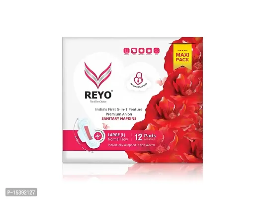 Reyo anion sanitary napkins - Maxi(240mm) - 12 Pieces/Pack - Pack of 03