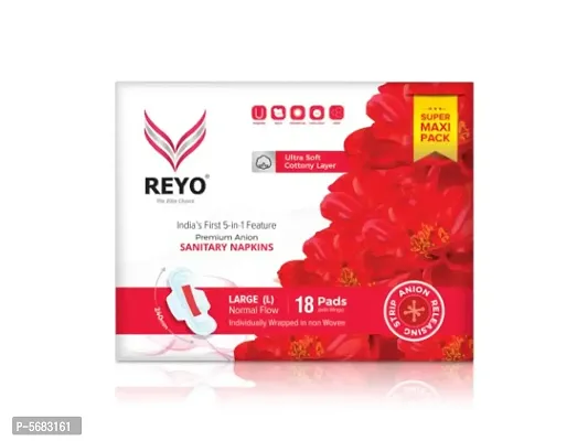 Reyo Anion Sanitary Napkin (SuperSaver-240mm(18Pads)_L-Size) For Stress Free Periods