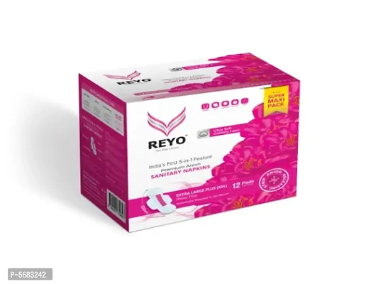 Reyo Anion Sanitary Napkin (SuperSaver-330mm(12Pads)_XXL-Size) For Stress Free Periods-thumb2