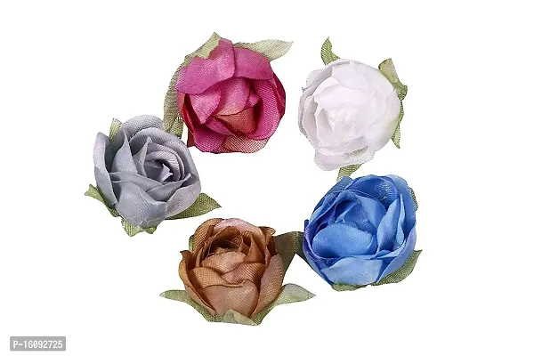 Satin Flower For Decoration Pack Of 36Pc In Assorted 6 Colors(Satin Rose)