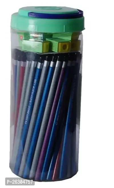 Stylish Pencil With 5 Eraser Pack Of 50-thumb0