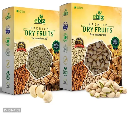 eBiz Mix Nuts Dry Fruits pack of Cashews, Pistachios| Combo Pack (Kaju, Pista) Cashews, Pistachios|Mixed Dry Fruit Pack with High Protein & Fiber?(2 x 200 g)-thumb0