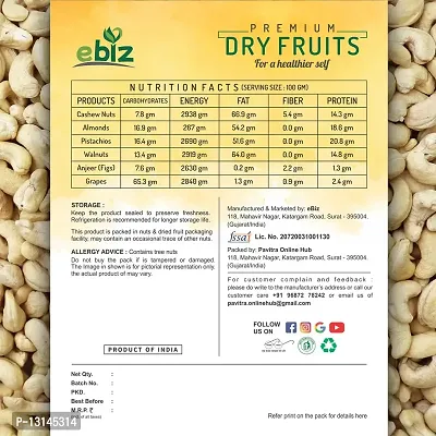 eBiz 100% Natural Premium 400g Whole Cashews | Whole Crunchy Cashew | Premium Kaju nuts | Nutritious & Delicious | Dry Fruits Nuts | Source of Minerals & Vitamins (400 g)-thumb2
