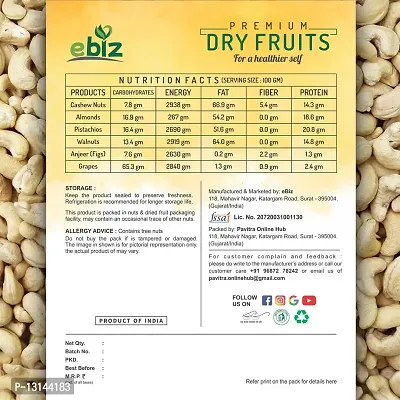eBiz 100% Natural Premium 250g Whole Cashews | Whole Crunchy Cashew | Premium Kaju nuts | Nutritious & Delicious | Dry Fruits Nuts | Source of Minerals & Vitamins (250 g)-thumb2