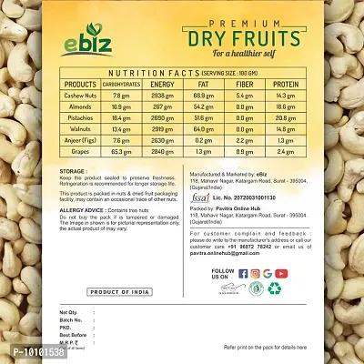 eBiz High quality and high protein healthy and natural crunchy cashews nut kaju  (250 g)-thumb5