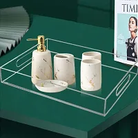 Porpoise Serving Acrylic Tray for Dining Table, Home and Kitchen Storage Acrylic Tray/Tea Tray and Coffee Table Tray/Breakfast Tray with Acrylic Handle Serving Tray (Transparent)-thumb4