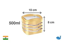 PORPOISE Airtight Storage Kitchen Jar | Container Laher Small Size, 4 Piece Set, 500 ml each (Gold 4pc)-thumb1