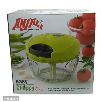 Anjali Easy Mini Vegetable Chopper  Cutter with 3 in 1 Blade, Grey, 1 Piece-thumb2