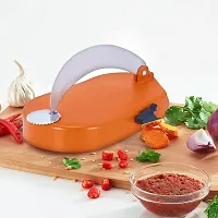 Anjali Vegetable Cutter Vili Deluxe S.S. Vacuum Base (Plastic, Stainless Steel, Brown)-thumb4