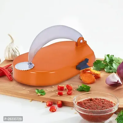 Anjali Vegetable Cutter Vili Deluxe S.S. Vacuum Base (Plastic, Stainless Steel, Brown)-thumb5