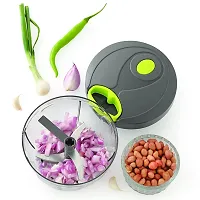 Anjali Manual Easy Choppy Plus Used for Chopping Onions, Vegetables (Hard, Soft  fibrous), Fruits, Salads,with Stainless Steel Blades 650 ML Capacity,Grey Chopper-thumb2