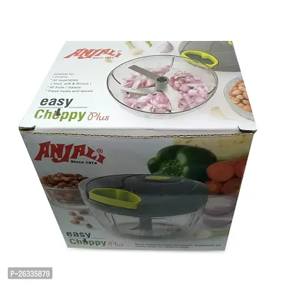 Anjali Easy Mini Vegetable Chopper  Cutter with 3 in 1 Blade, Grey, 1 Piece-thumb5