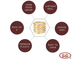 PORPOISE Airtight Storage Kitchen Jar | Container Laher Small Size, 4 Piece Set, 500 ml each (Gold 4pc)-thumb2