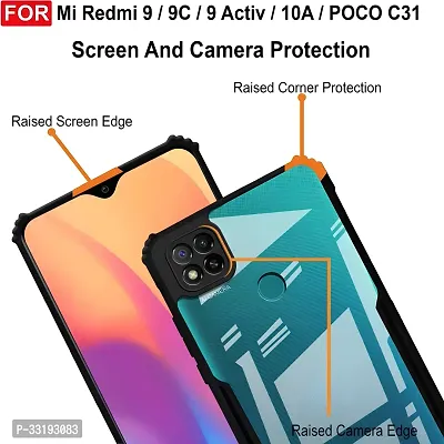 Pinkcity Back Cover for Redmi 9, Poco C31, Redmi 9 Activ (Black, Dual Protection, Silicon, Pack of: 1)-thumb2