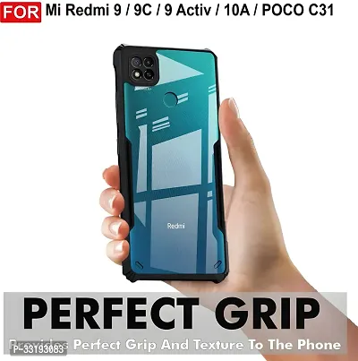 Pinkcity Back Cover for Redmi 9, Poco C31, Redmi 9 Activ (Black, Dual Protection, Silicon, Pack of: 1)-thumb0