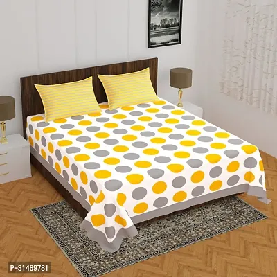 Comfortable Cotton Jaipuri Printed Double Bedsheet with Two Pillow Covers