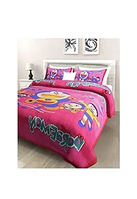 TULSI IMPEX Kids DOREMON Print SANGANERI Double Cotton BEDSHEET-thumb1