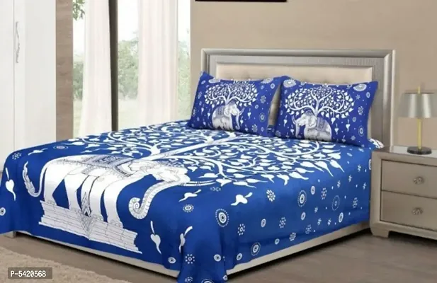 Cotton Bedsheet with 2 Pillowcover-thumb0