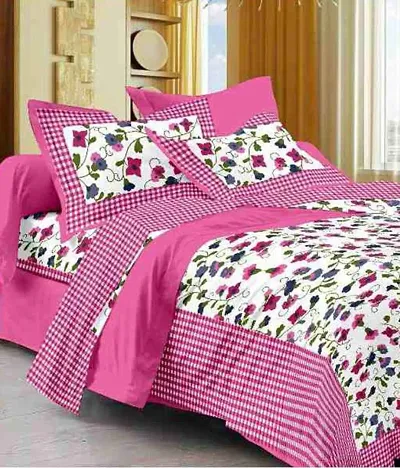 Cotton Printed Double Bedsheet with 2 Pillow Covers