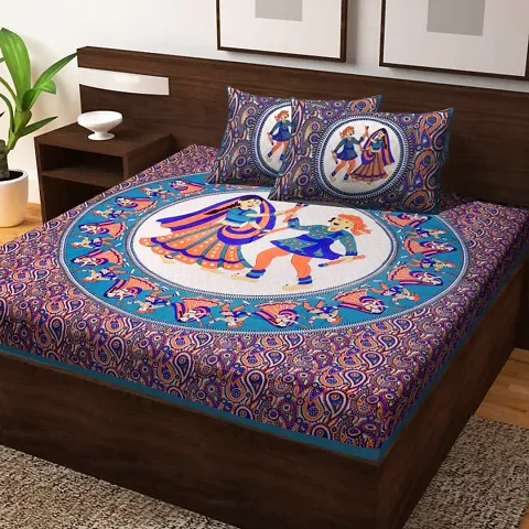 Rajasthani Print Cotton Double Bedsheets