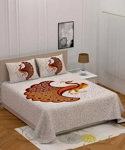 Premium Cotton Queen Bedsheet With 2 Pillow Covers