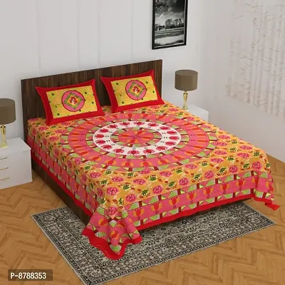 Classy Cotton Double Bedsheet With 2 Pillow Cover