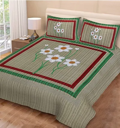 Cotton Jaipuri King Size Bedsheets with 2Pillow Covers