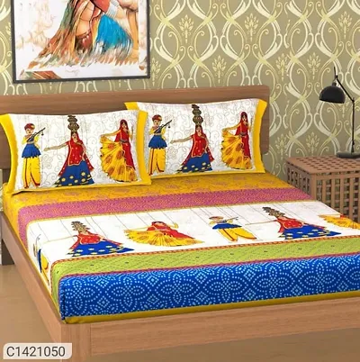 Queen Size Printed Cotton Bedsheets