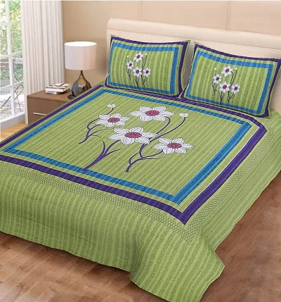 Printed Cotton Bedsheet with 2 Pillow Covers