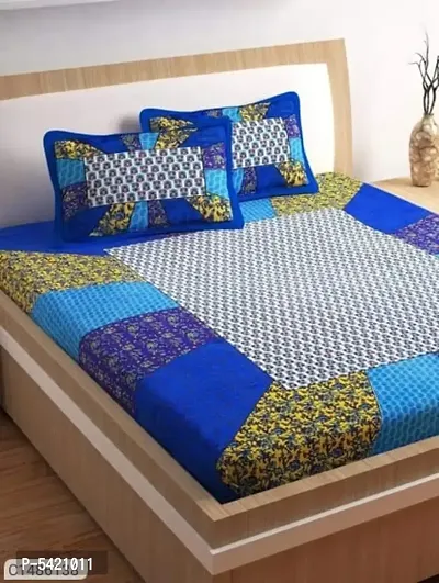 Cotton Bedsheet with 2 Pillowcover-thumb0