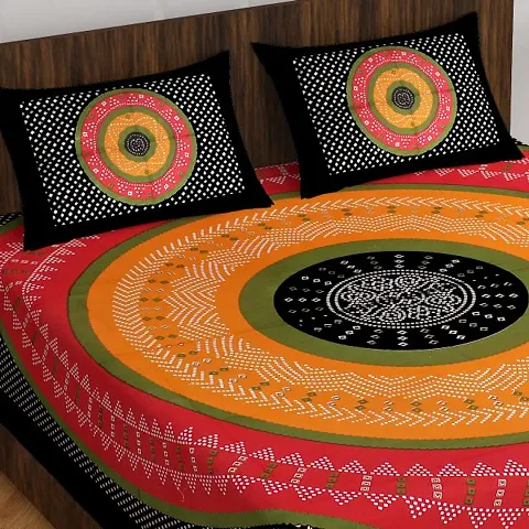 Printed Cotton Bedsheet with 2 Pillow Covers