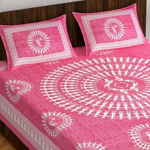 Best Selling Jaipuri Printed Double Bedsheets with Two Pillow Covers
