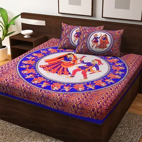 Rajasthani Print Cotton Double Bedsheets