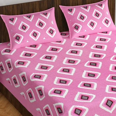 Glace Cotton Double Bedsheet with Two Pillow Cover