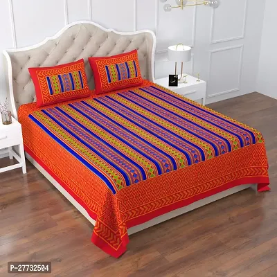 Printed Cotton Bedsheet With 2 Pillow Covers-thumb0