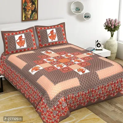 Printed Cotton Bedsheet With 2 Pillow Covers-thumb0