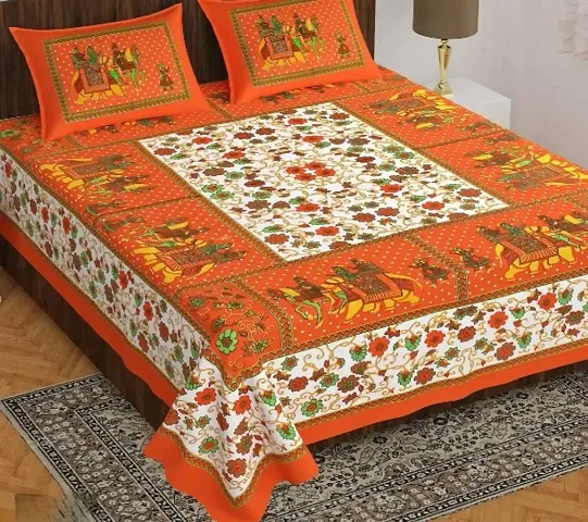 Cotton Printed Queen Size  Double Bedsheets