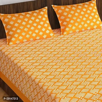 Classic Cotton Printed Bedsheet with Pillow Cover-thumb0