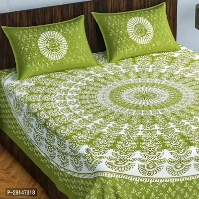 Classic Cotton Printed Bedsheet with Pillow Cover-thumb0