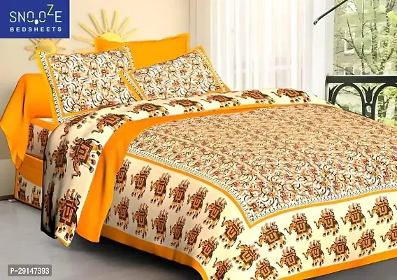 Cotton Bedsheet with 2 Pillowcover-thumb0