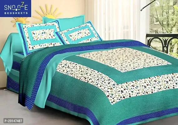 Cotton Bedsheet with 2 Pillowcover-thumb0