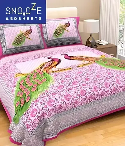 Cotton Queen Size Printed Bedsheets