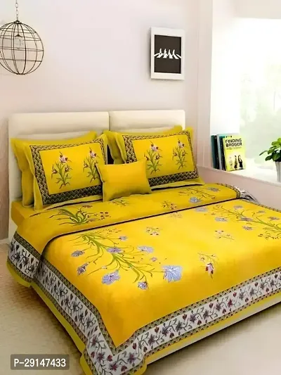 Cotton Bedsheet with 2 Pillowcover-thumb0