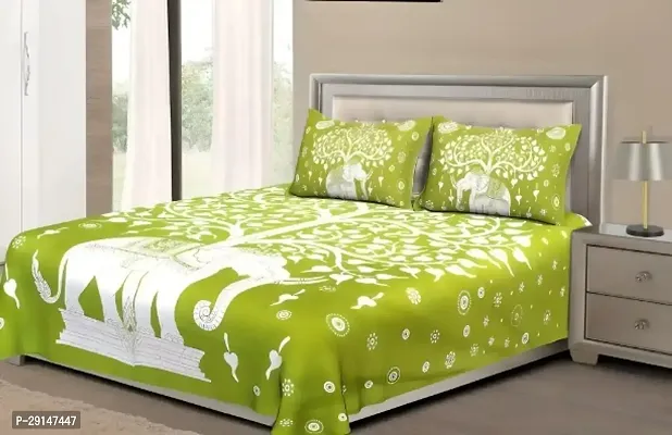 Cotton Bedsheet with 2 Pillowcover-thumb0